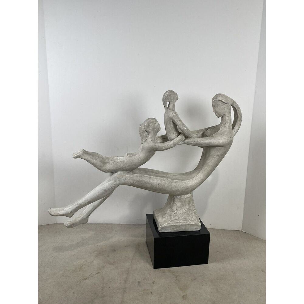Austin Productions 1981 "At Play" sculpture by David Fisher - Mother with Child